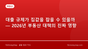 대출 규제가 집값을 잡을 수 있을까 — 2026년 부동산 대책의 진짜 영향