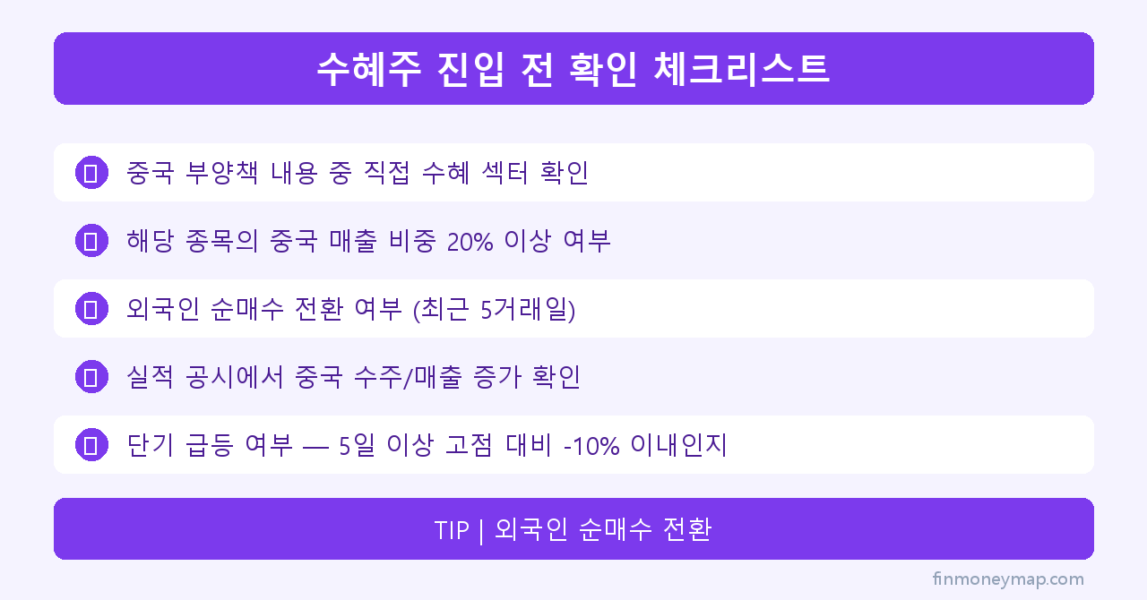 수혜주 진입 전 확인 체크리스트 인포그래픽 2026