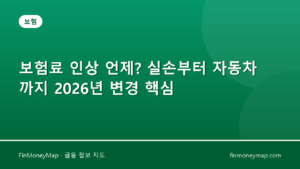 보험료 인상 언제? 실손부터 자동차까지 2026년 변경 핵심
