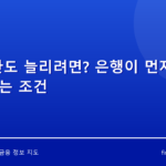 대출 한도 늘리려면? 은행이 먼저 안 알려주는 조건