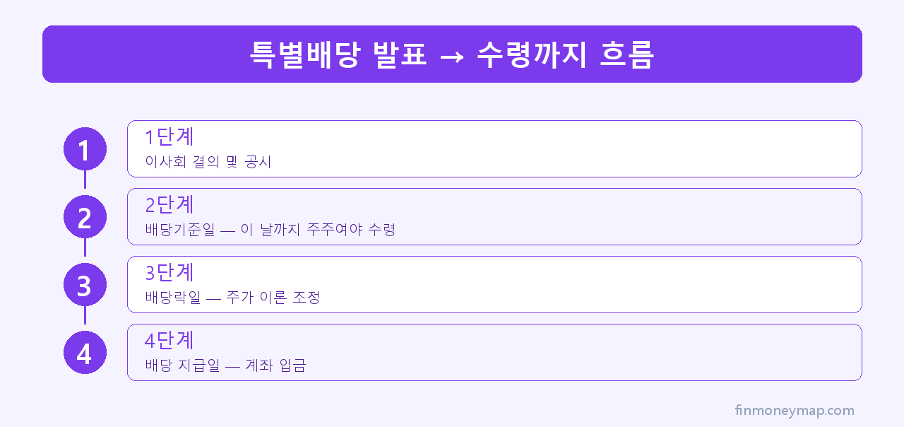 특별배당 발표 → 수령까지 흐름 인포그래픽 2026