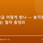 세금 환급 어떻게 받나 — 놓치면 못 돌려받는 절차 총정리